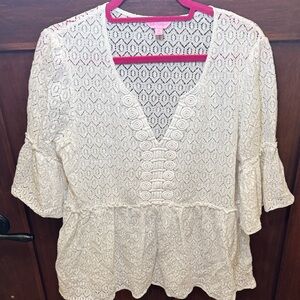 Lilly Pulitzer Lace peplum Top